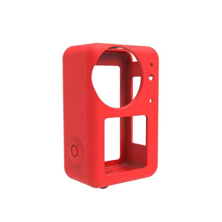 For DJI Osmo Action 4 / 3 PULUZ Silicone Protective Case with Lens Cap (Red)