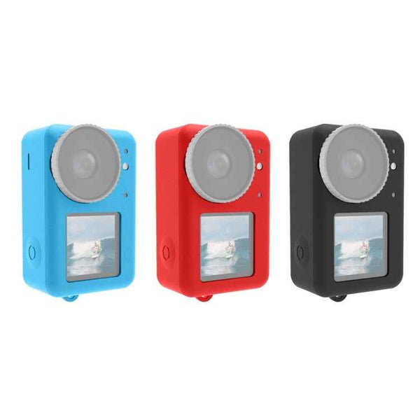 For DJI Osmo Action 4 / 3 PULUZ Silicone Protective Case with Lens Cap (Blue)