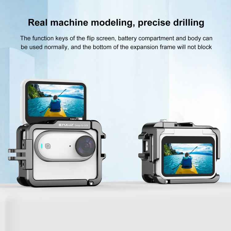 For Insta360 GO 3 PULUZ Camera Battery Case Aluminum Alloy Protective Frame (Black)