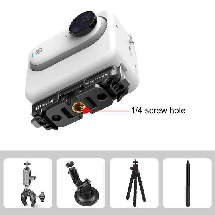 For Insta360 GO3 PULUZ Magnetic ABS Quick Release Base Mount (Black)