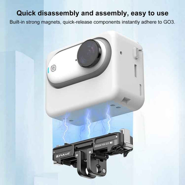 For Insta360 GO3 PULUZ Magnetic ABS Quick Release Base Mount (Black)