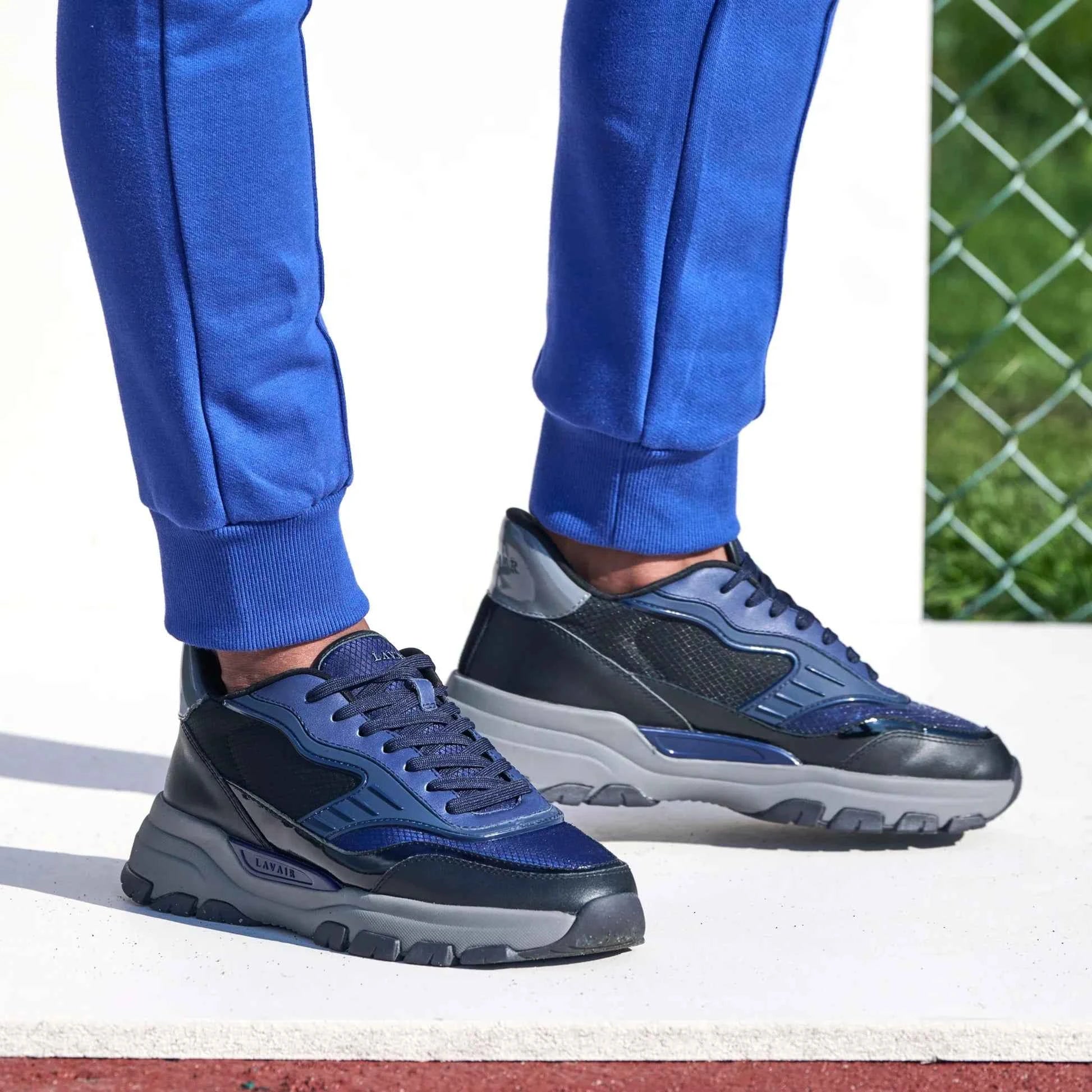 UK 6 Lavair Pacific 2.0 Navy Men’s Chunky Leather Trainers – EU 40