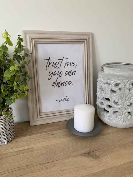 Trust Me You Can Dance Vodka Alcohol Kitchen Wall Decor Print
