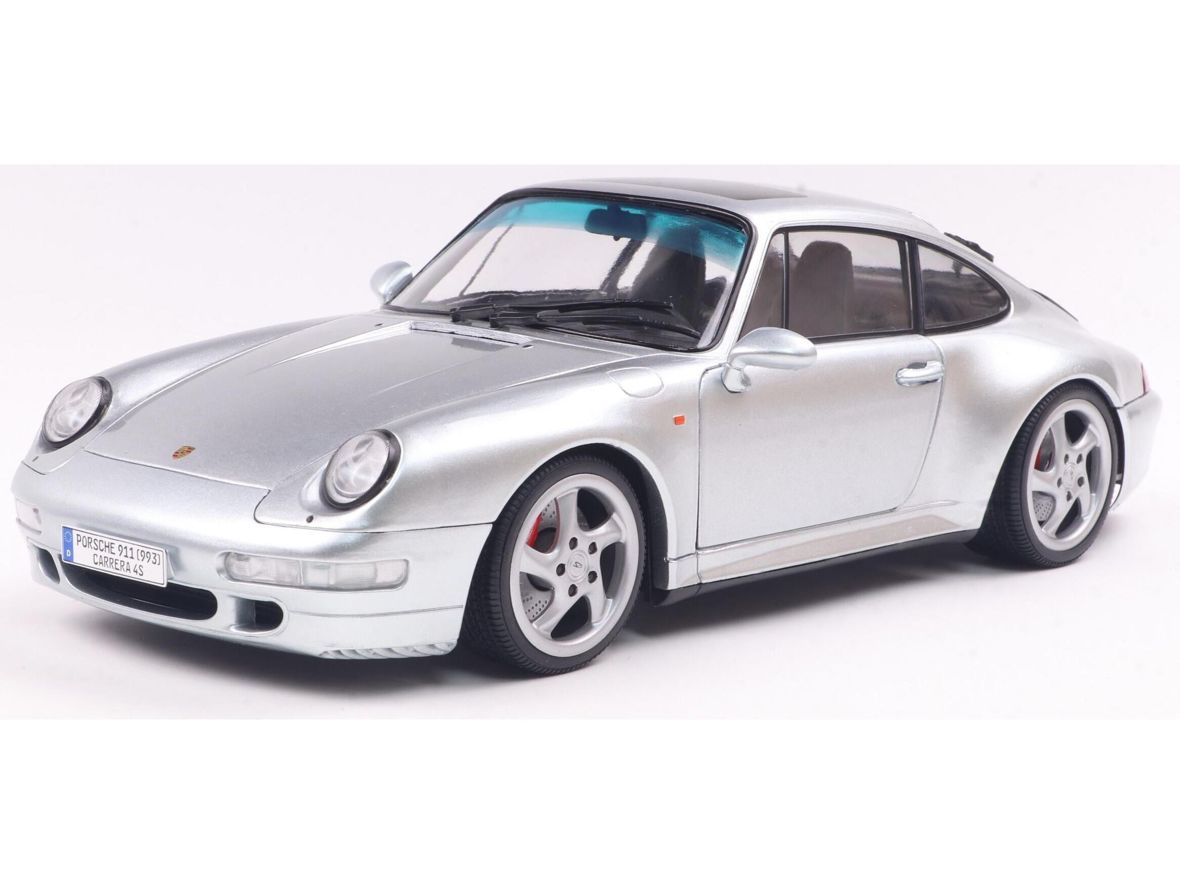 Porsche 911 993 4S 1996 Polar Silver 1:18 Scale Solido Diecast Model
