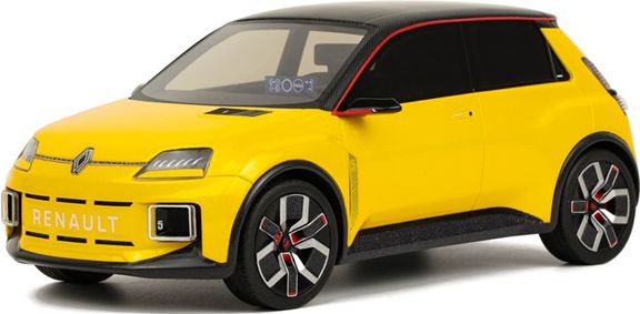 Renault 5 E-Tech Electric Prototype 2021 Yellow 1:18 Scale OttOmobile Resin Model