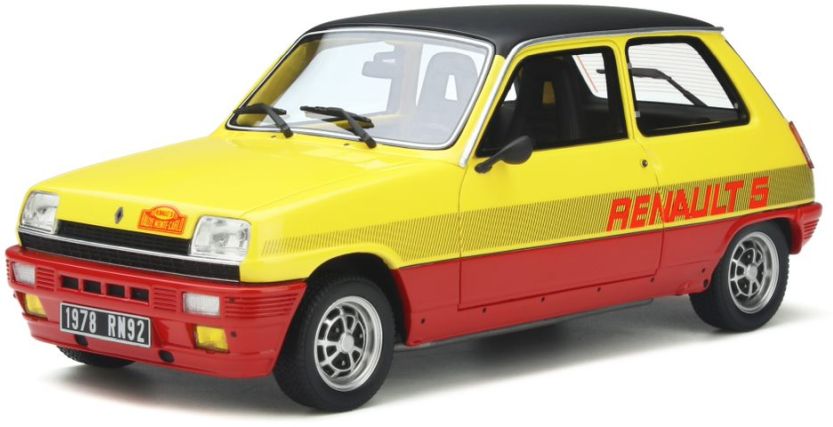 Renault 5 TS Monte Carlo Yellow/Red 1:18 Scale OttOmobile Resin Model