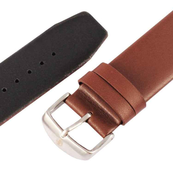 Kakapi for Apple Watch 42mm Subtle Texture Brushed Buckle Genuine Leather Watch Band with Connector