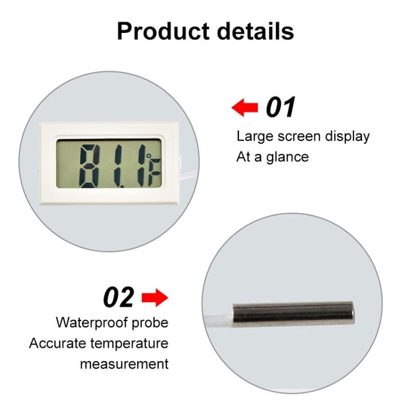 Mini LCD Indoor Digital Thermometer (Fahrenheit Display), White