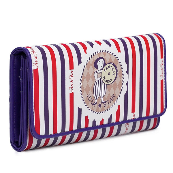 Just Star 3-fold Dreamlike Pattern Printing Long Wallet