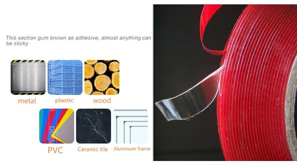 Universal Transparent Double Sided Adhesive Tape, Width: 0.6cm, Length: 10m