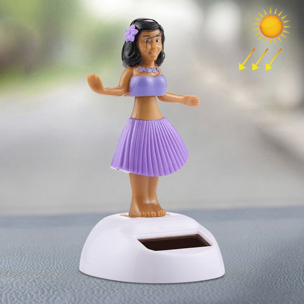 Solar Powered Bobble Head Dancing Toy Car Decoration Ornament Cute Hula Princess