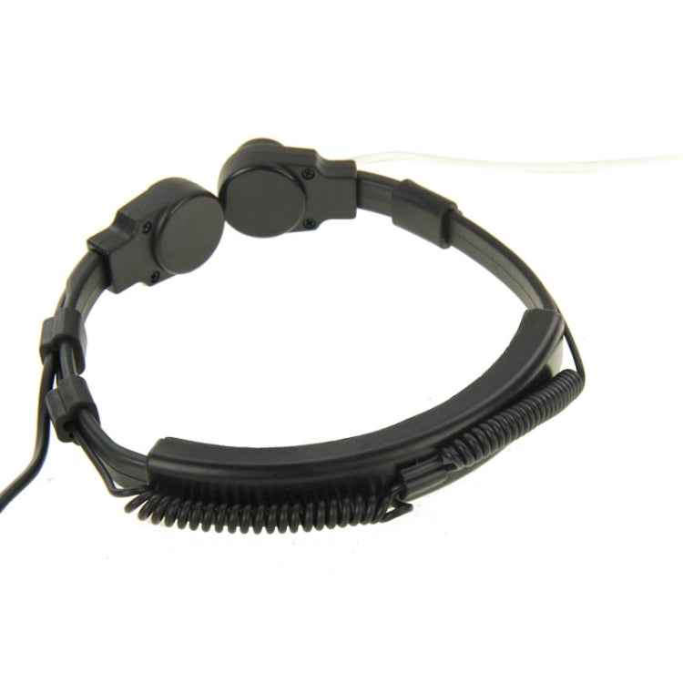 Throat control Transceiver Earpiece Headset for Walkie Talkies, 3.5mm + 2.5mm Plug(Black)