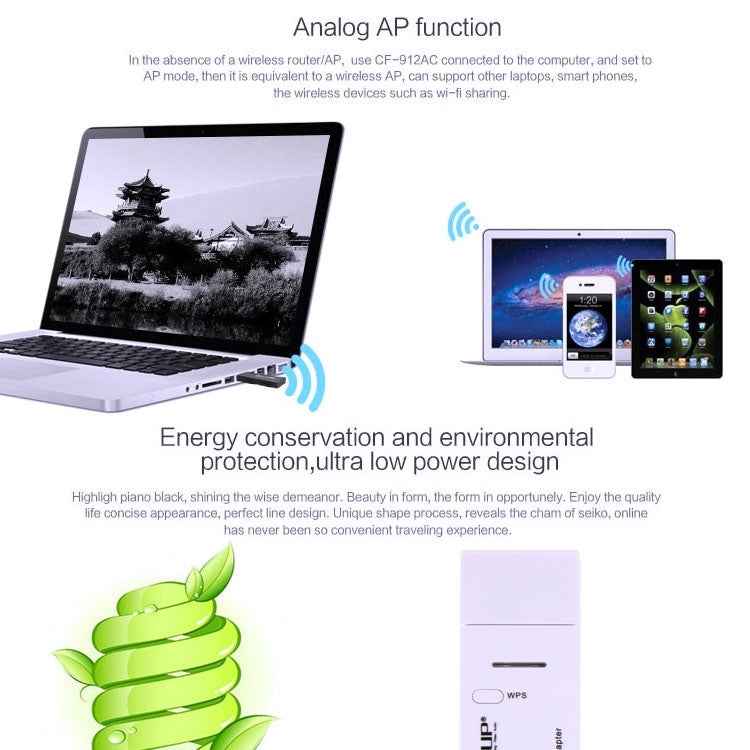 EDUP AC-1601 802.11AC 1200M Dual Band USB 3.0 Wifi Wireless Adapter, AC-1601 1200Mbps