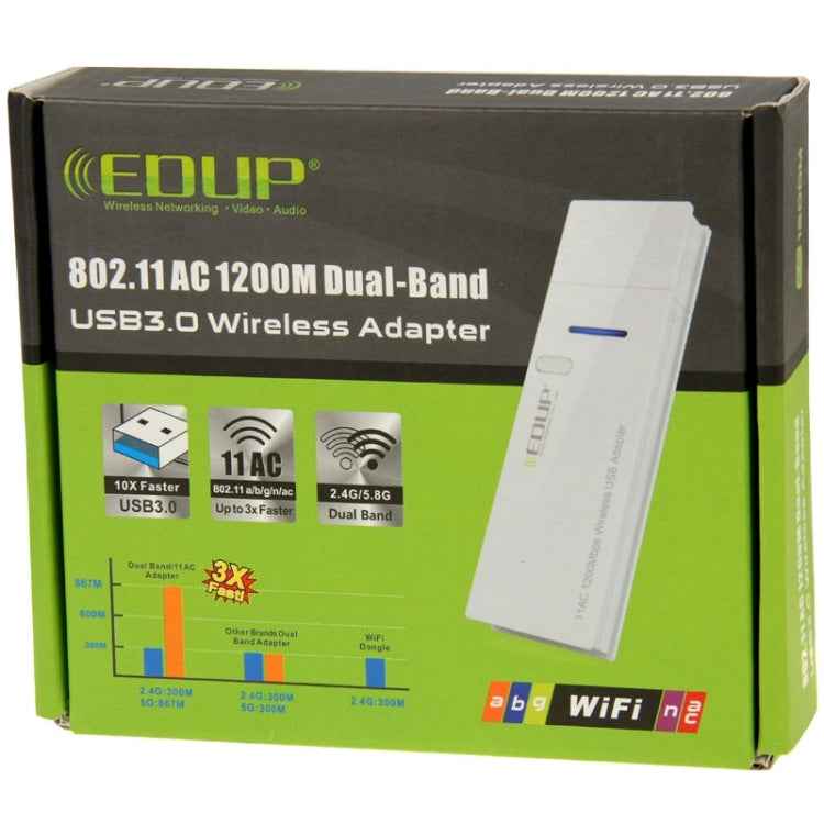 EDUP AC-1601 802.11AC 1200M Dual Band USB 3.0 Wifi Wireless Adapter, AC-1601 1200Mbps