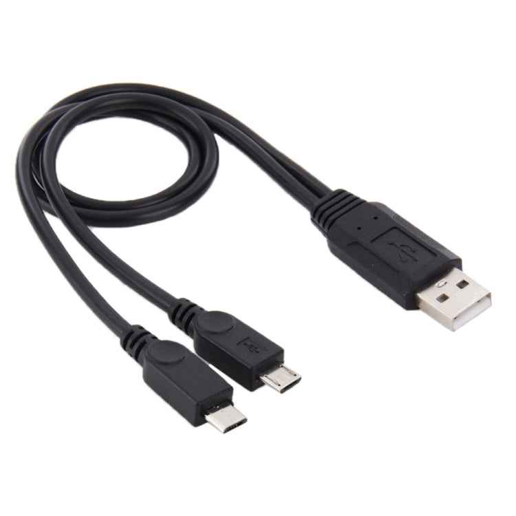 USB 2.0 Male to 2 Micro USB Male Cable, Length: About 30cm