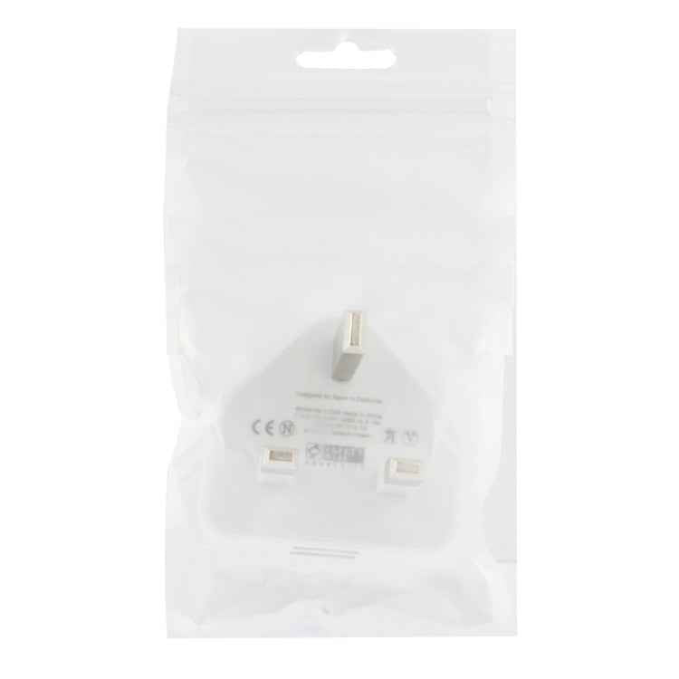 UK Plug 5V 2.1A Dual Port USB Charge Adapter