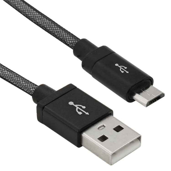 1m Net Style High Quality Metal Head Micro USB to USB Data / Charging Cable