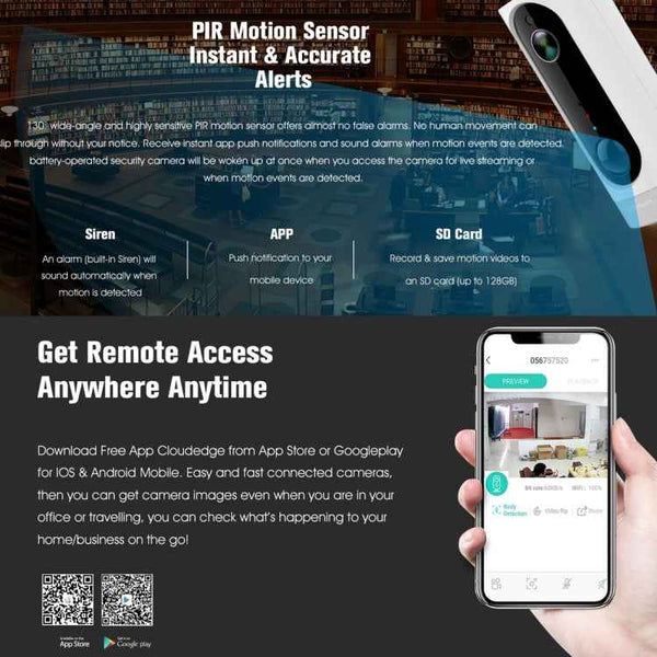 A1 WiFi Wireless 720P IP Camera, Support  / Motion Detection / PIR Motion Sensor, Two-way Audio, Built-in 3000mAh Rechargeable Battery