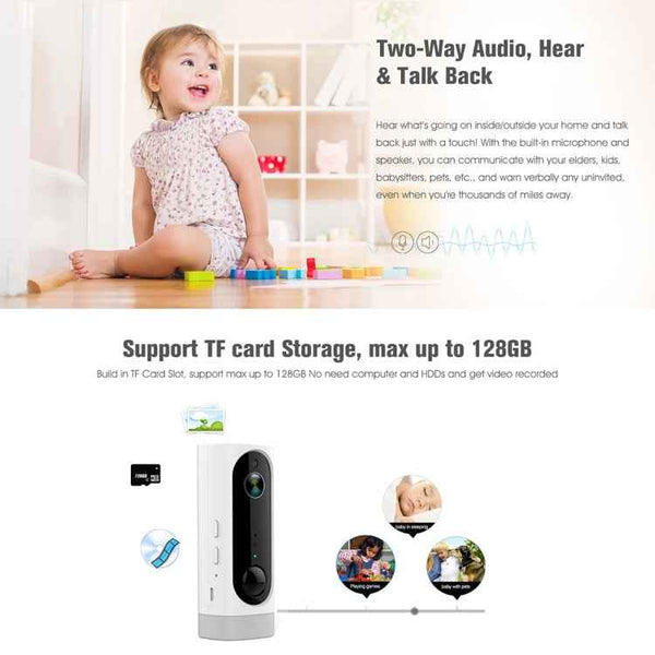 A1 WiFi Wireless 720P IP Camera, Support  / Motion Detection / PIR Motion Sensor, Two-way Audio, Built-in 3000mAh Rechargeable Battery
