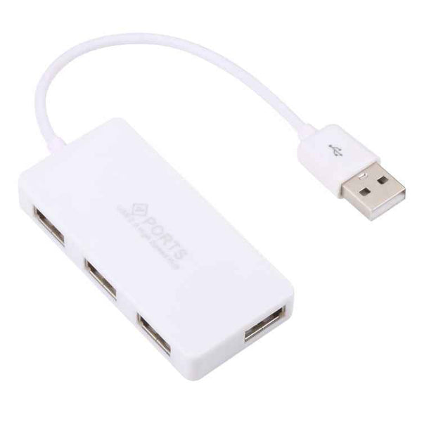 4 Ports USB 2.0 HUB, Plug and Play, White(White)