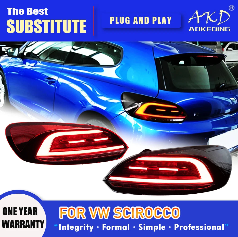 AKD Tail Lamp for VW scirocco LED Tail Light 2009-2015 scirocco Rear Fog Brake Turn Signal Automotive Accessories