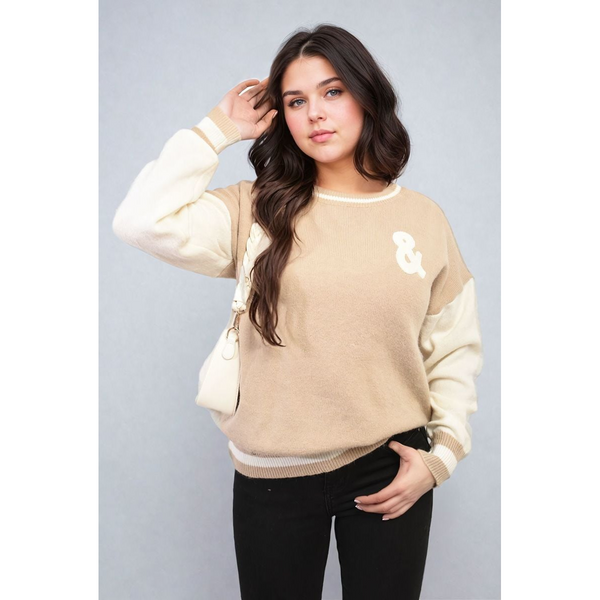 Round Neck Rock & Roll Print Knitted Jumper