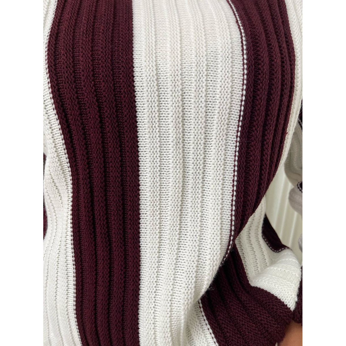 Roll Neck Stripe Knitted Jumper