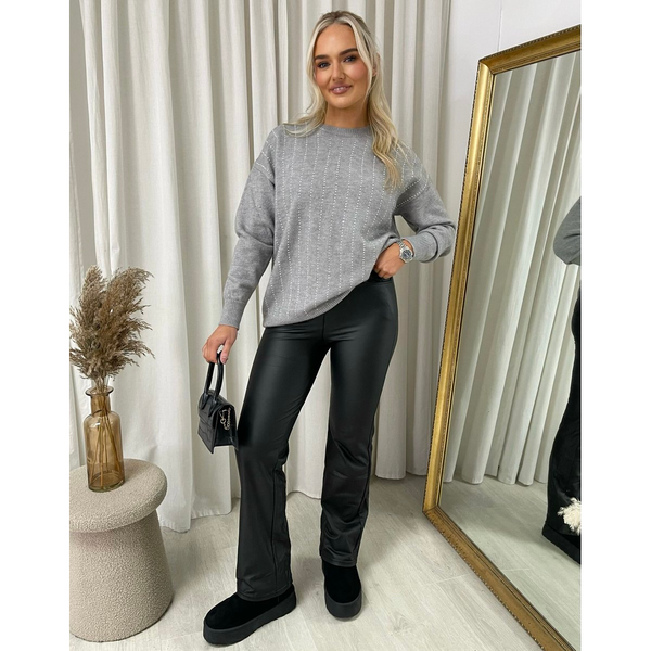 Diamante Stripe Knitted Jumper