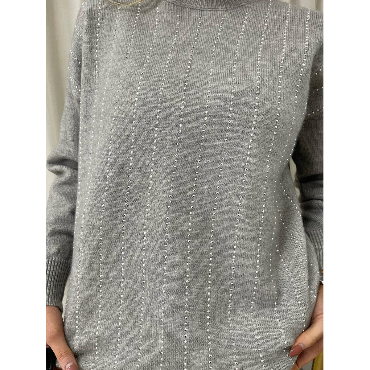 Diamante Stripe Knitted Jumper