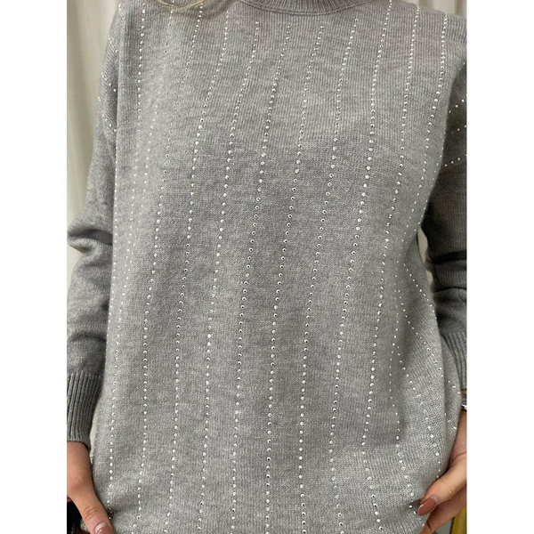 Diamante Stripe Knitted Jumper