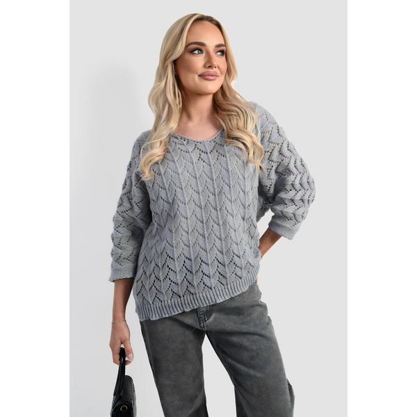 Half Sleeve Chunky Cable Knit Jumper