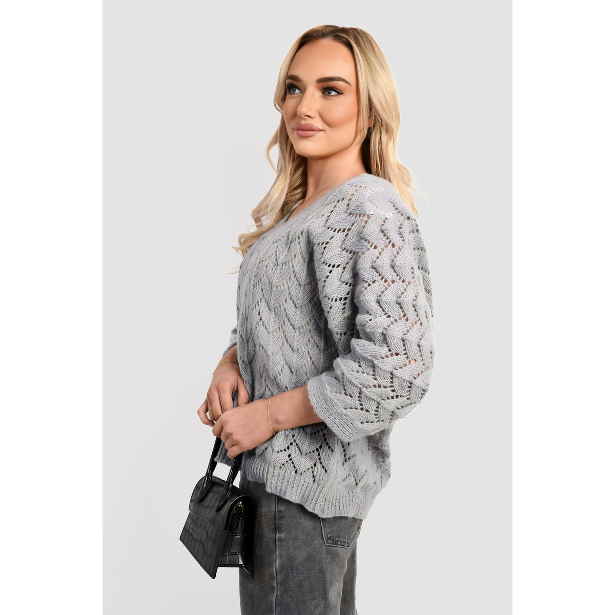 Half Sleeve Chunky Cable Knit Jumper
