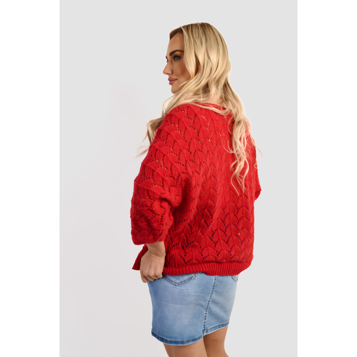 Half Sleeve Chunky Cable Knit Jumper