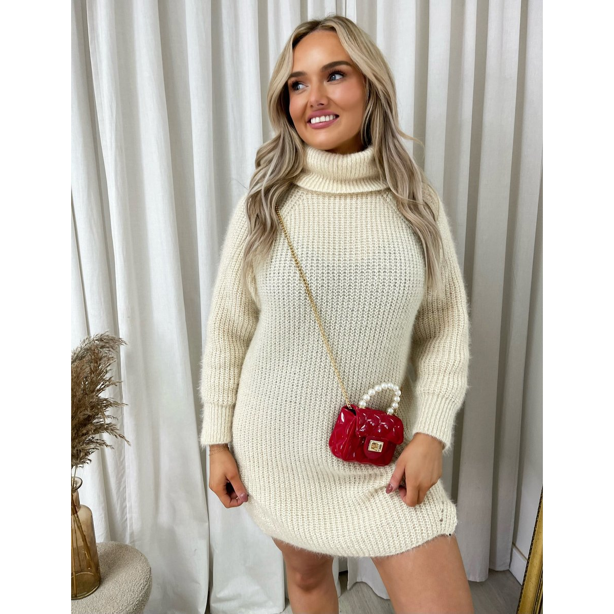 Chunky Roll Neck Knitted Jumper