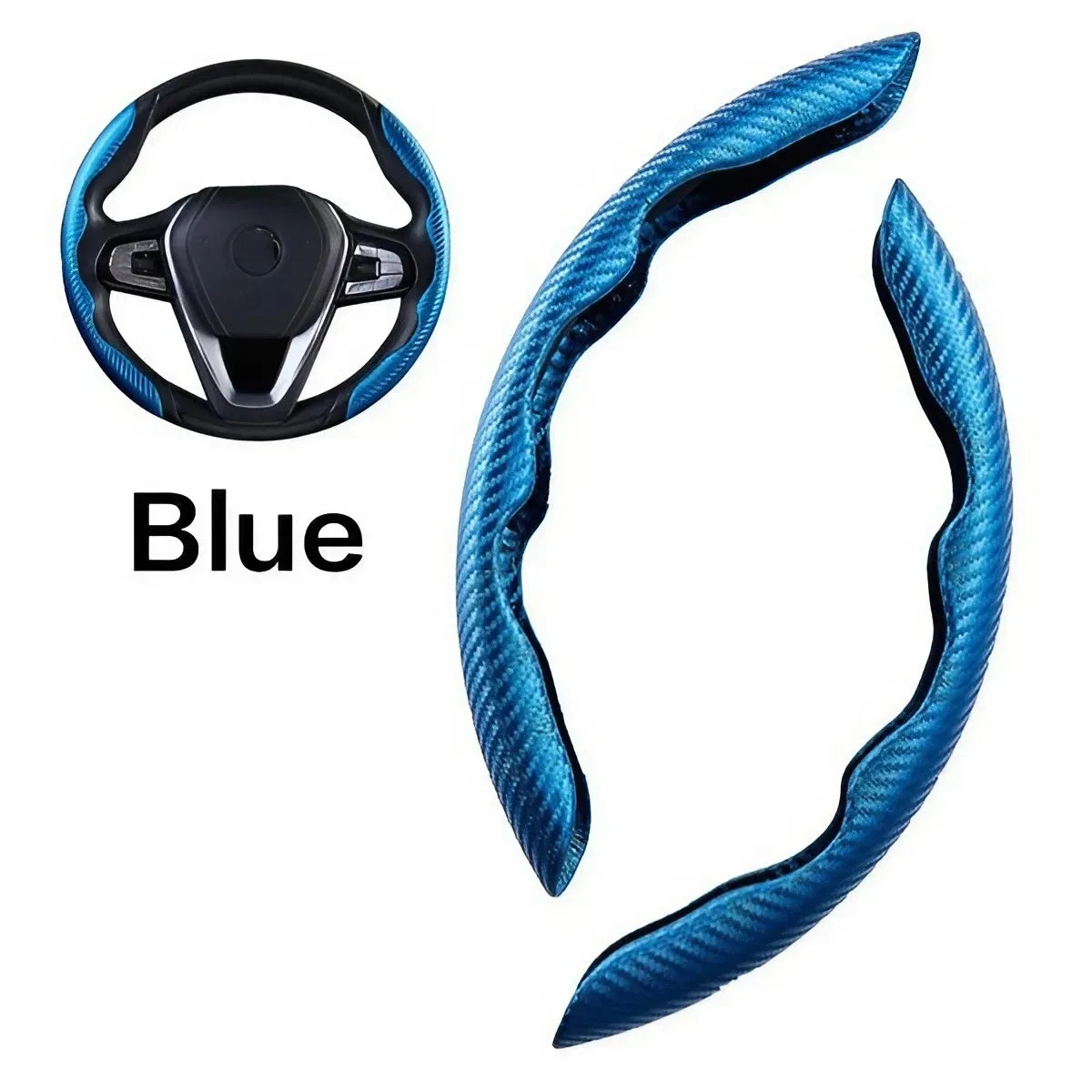 Universal Steering Wheel Cover, Ultra-Thin Carbon Fiber Anti-Slip Pattern, Fits Most Car Wheels
