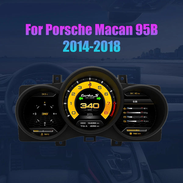 Car LCD Digital Dashboard Cluster For Porsche Macan 95B Boxster 718 Instrument Panel Speedometer Virtual Cockpit Linux System