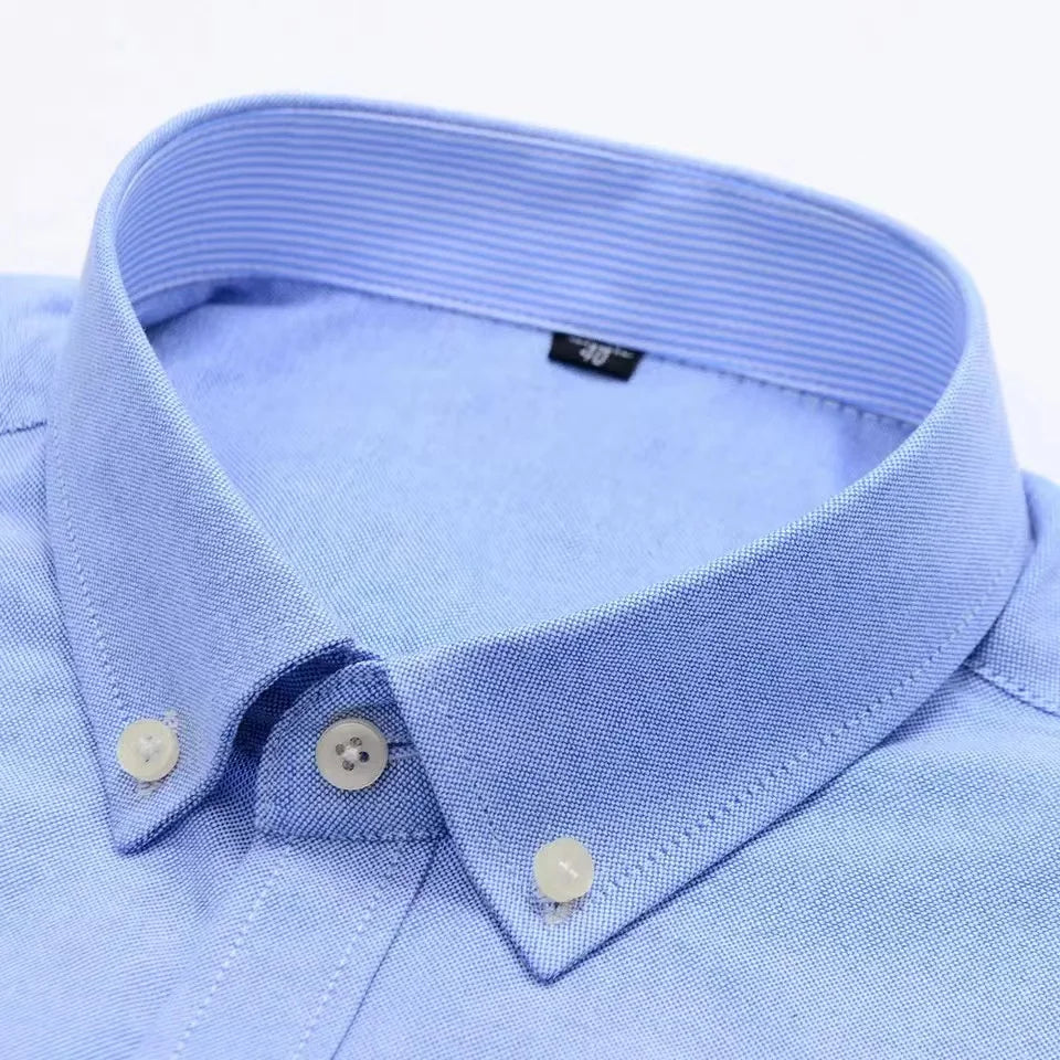 Bamboople Men 100 Percent Cotton Oxford Formal Shirt 7XL