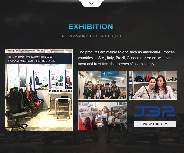 JIABEIR 1041 Universal Slider Quick Release Black Leather Bucket Racing Seats