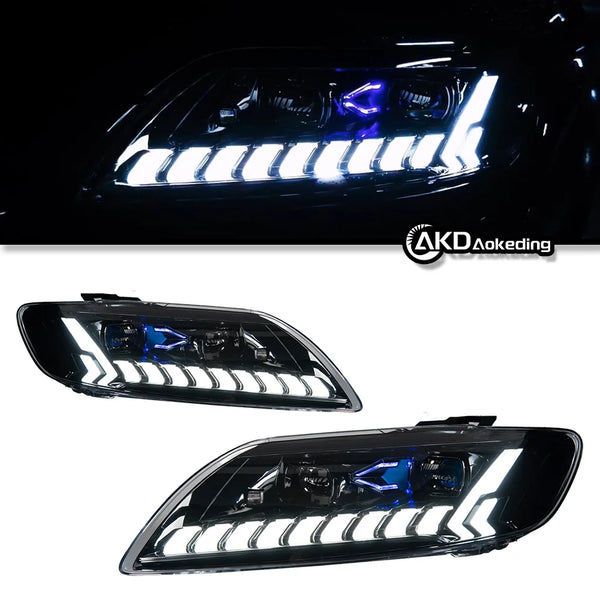AKD Car Styling Head Lamp for Audi Q7 Headlights 2006-2015 Q7 LED Headlight Projector Lens DRL Animation Automotive Accessories