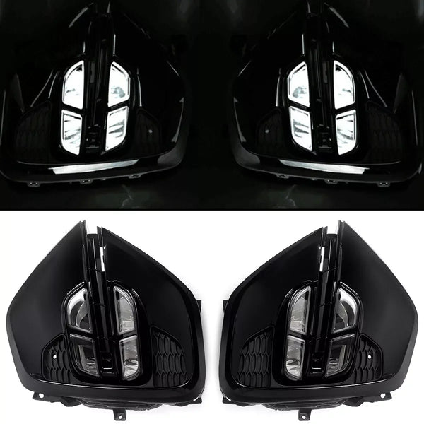 Quad LED Fog Lights Kit  Switch Wires Fog Light Assembly Car Signal Light Plug and Play