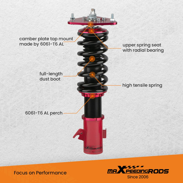 Racing Coilovers 24 Step Damper Kit For Subaru Impreza WRX 00-07 Forester 03-08