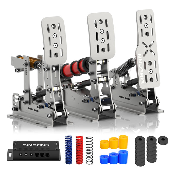 SIMSONN Plus X Simracing Pedals PC Sim Racing Simulator Pedal Load Cell Hydraulic Pedal Support VAM VAM RPO Vibration Motor