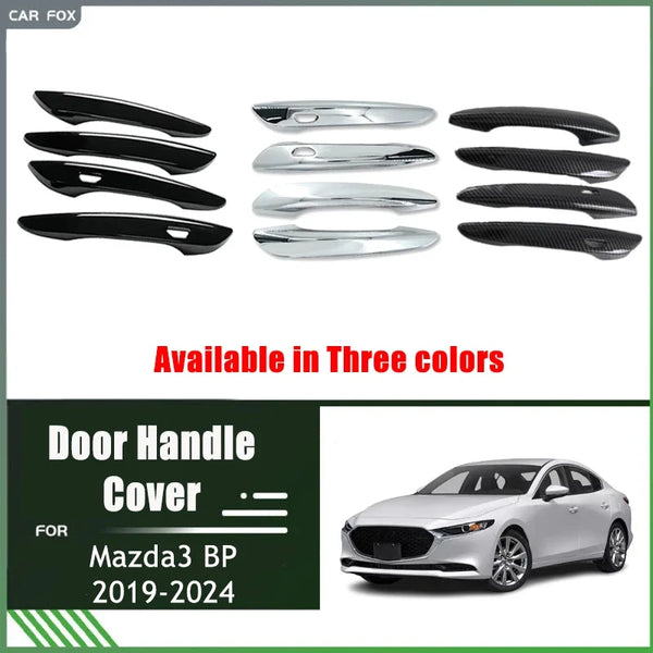 Chrome Door Handle Cover| ABS Carbon Fiber Set Sticker Styling