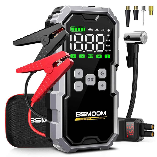 BSMOOM Car Jump Starter With Air Compressor 6000A LCD Screen
