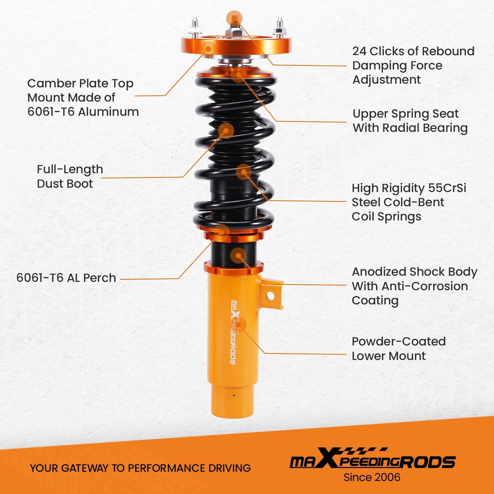 24 Way Damper Coilovers Lowering Kit for BMW 3-Series E90 E92 328 335 RWD 05-13