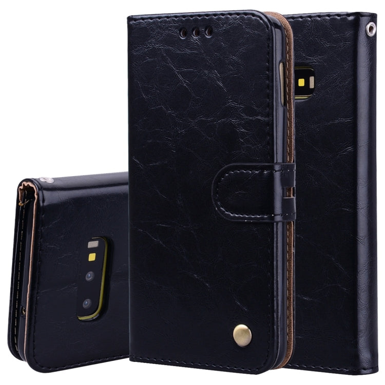 Business Style Oil Wax Texture Horizontal Flip Leather Case for Galaxy S10 E, with Holder & Card Slots & Wallet