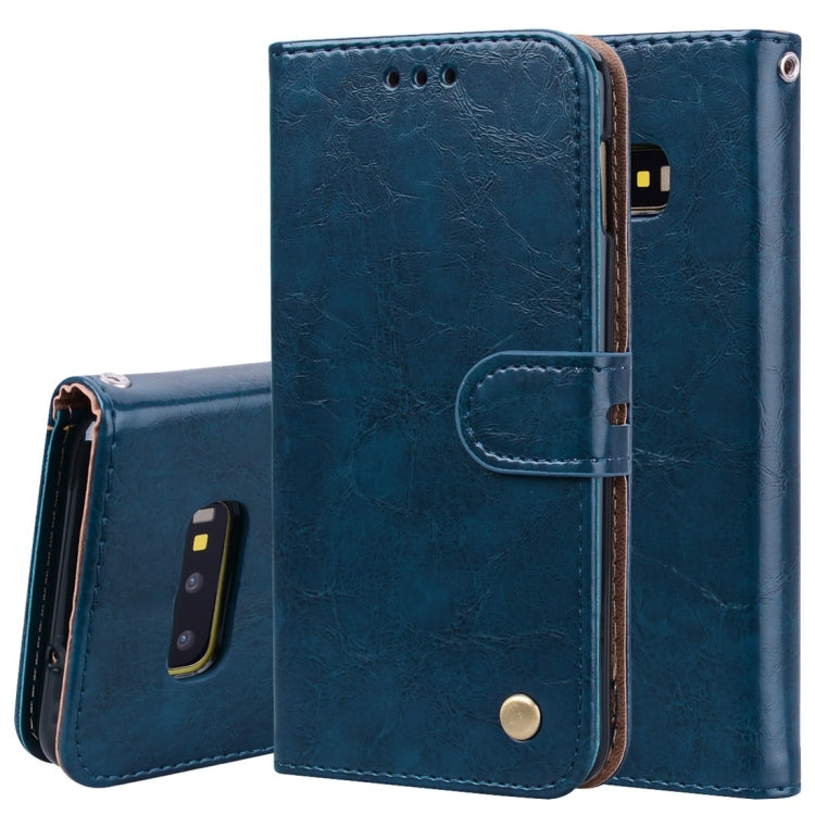 Business Style Oil Wax Texture Horizontal Flip Leather Case for Galaxy S10 E, with Holder & Card Slots & Wallet