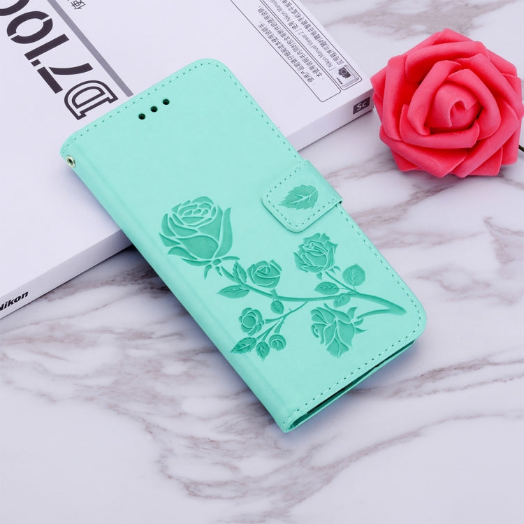 Rose Embossed Horizontal Flip PU Leather Case for Galaxy A70, with Holder & Card Slots & Wallet