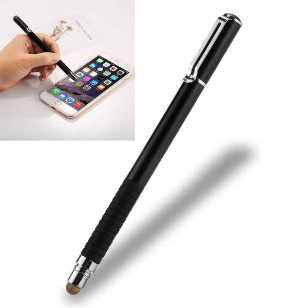 Universal 2-in-1 Multifunction Round Thin Tip Capacitive Stylus Pen for iPhone, iPad, Samsung, and Other Touch Screen Devices (Black)