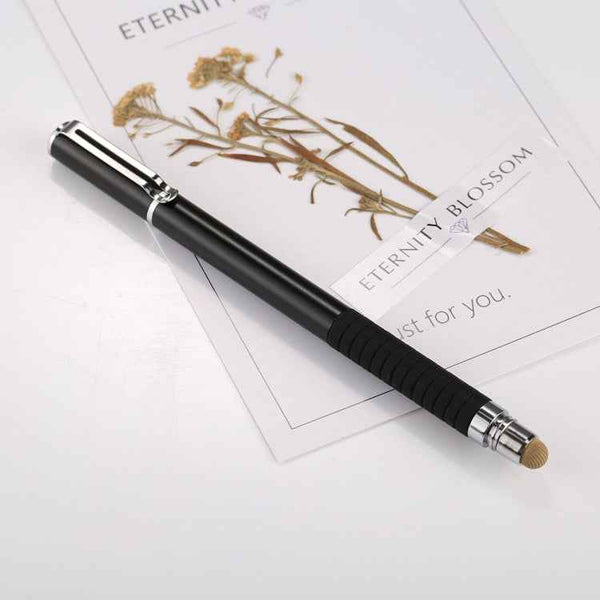 Universal 2-in-1 Multifunction Round Thin Tip Capacitive Stylus Pen for iPhone, iPad, Samsung, and Other Touch Screen Devices (Black)
